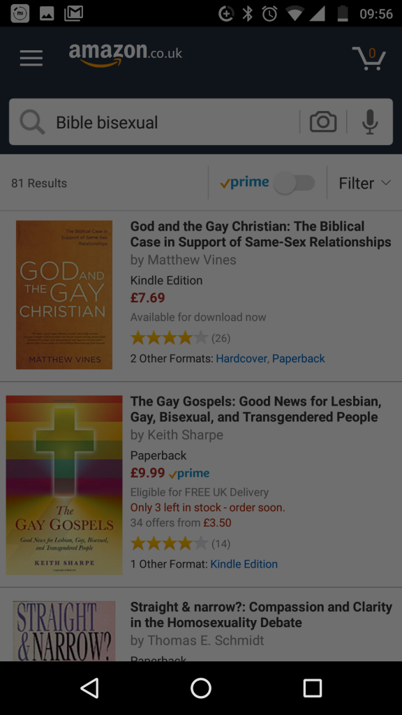 Failing to find the new bisexual 'Bible' book on Amazon, 2