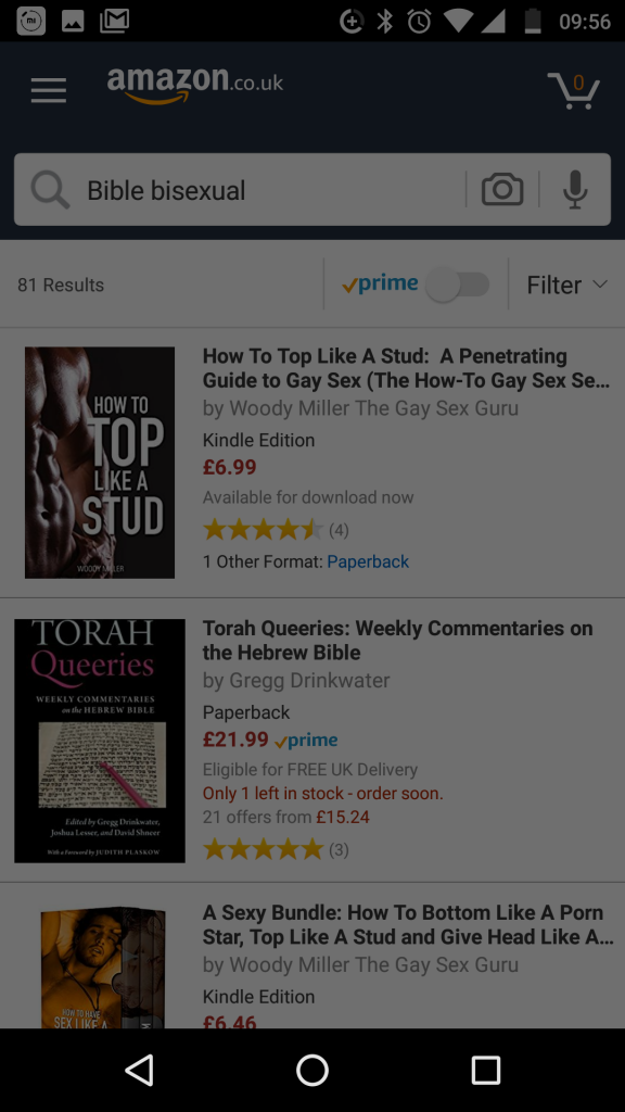 Failing to find the new bisexual 'Bible' book on Amazon, 3
