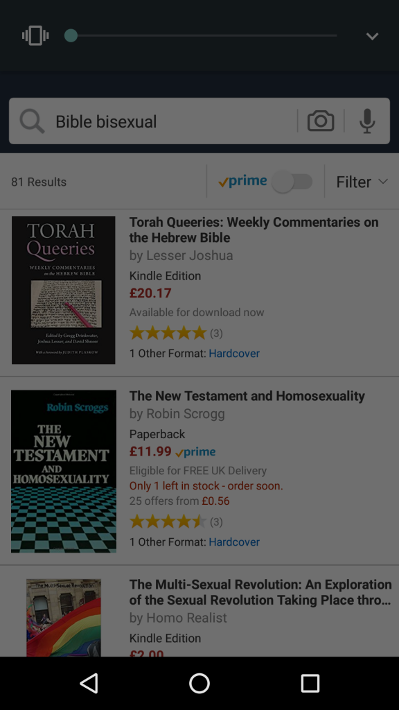 Failing to find the new bisexual 'Bible' book on Amazon, 10