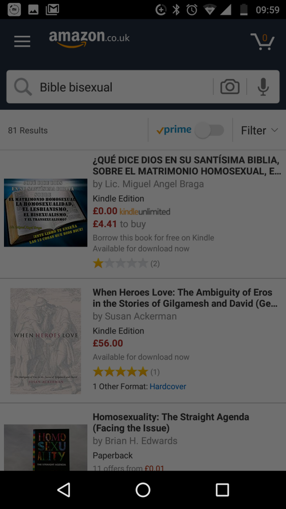 Failing to find the new bisexual 'Bible' book on Amazon, 12