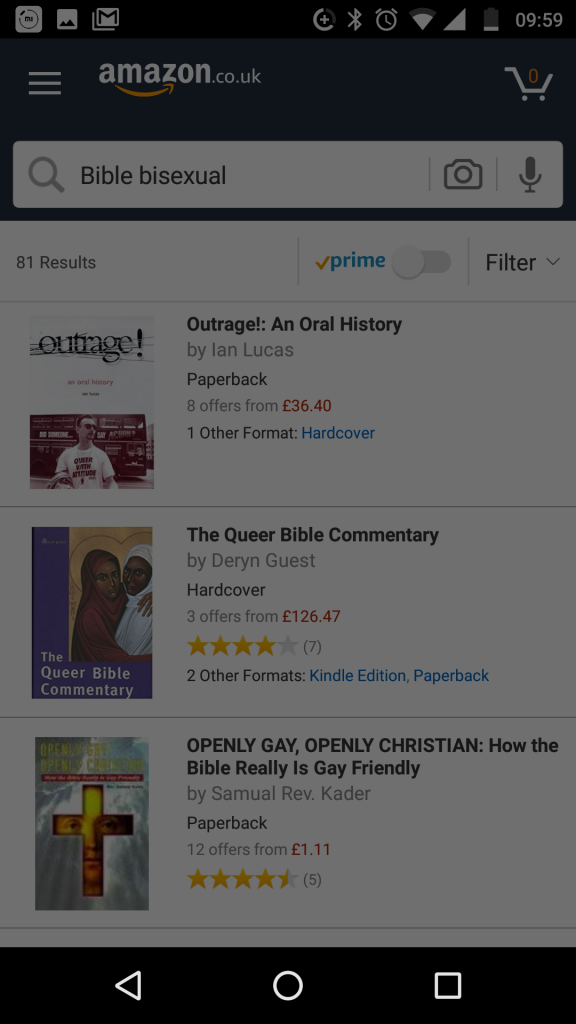 Failing to find the new bisexual 'Bible' book on Amazon, 13