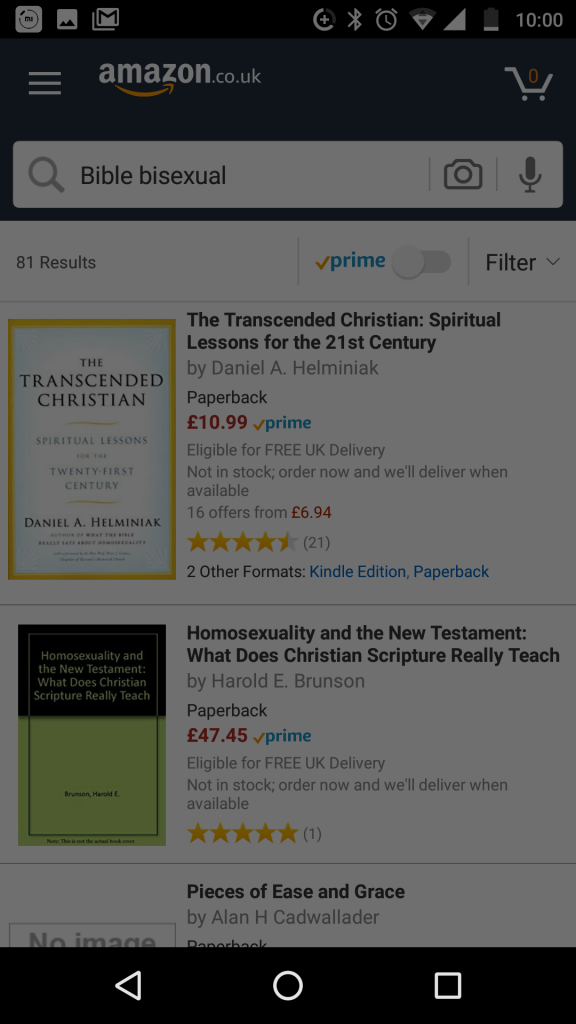 Failing to find the new bisexual 'Bible' book on Amazon, 18