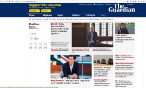 Story on bisexual prison officer on the top of the front page of the Guardian website