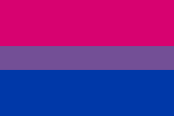 The bisexual pride flag in colour